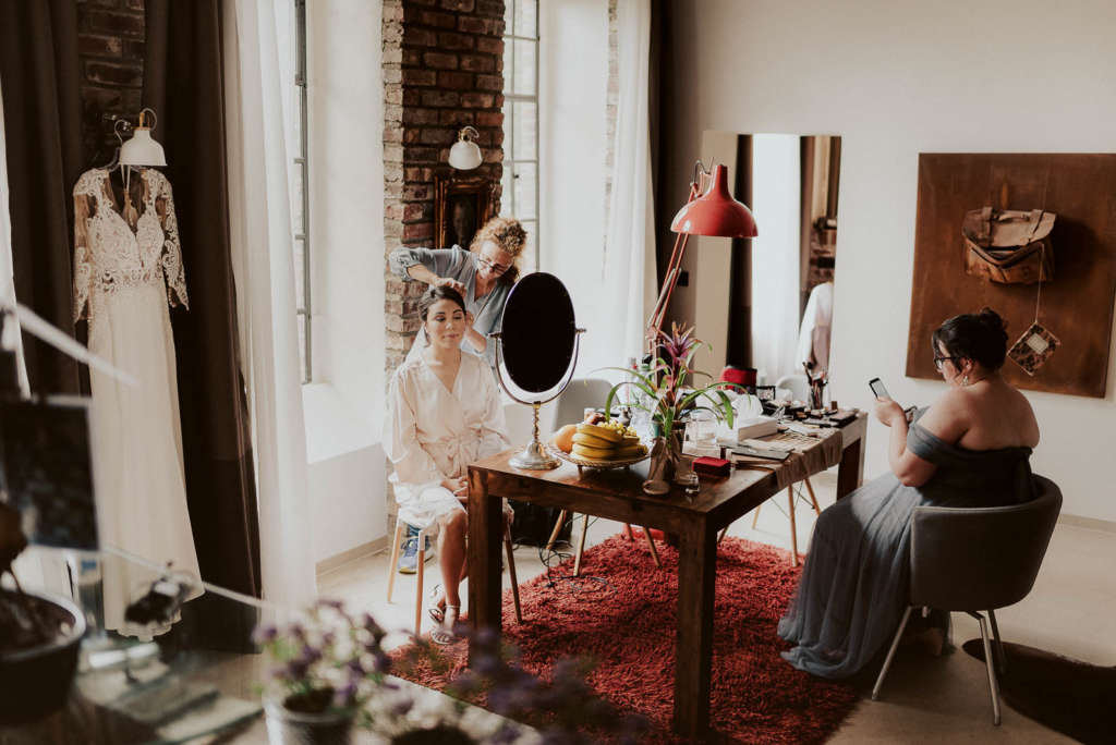 getting ready hochzeit braut coole location duesseldorf