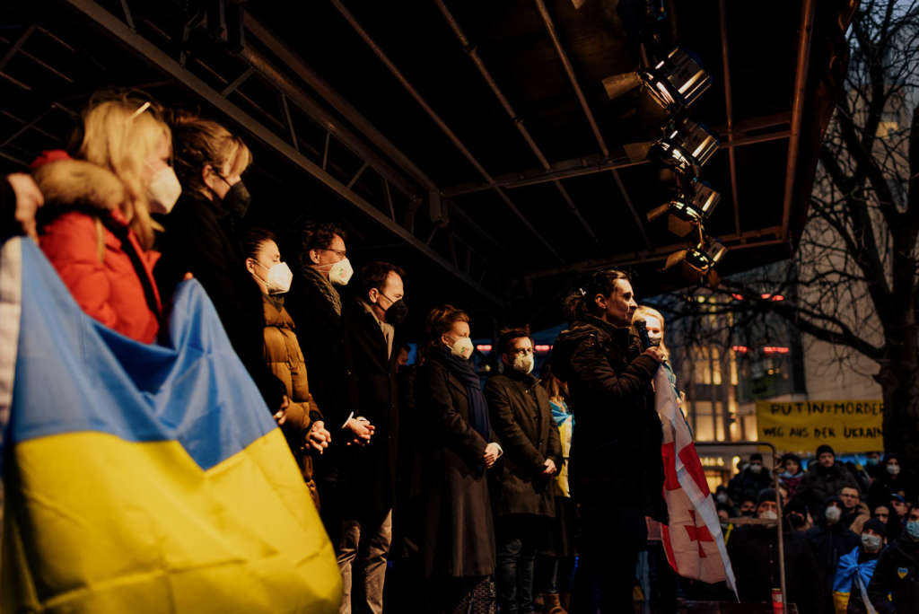 Duesseldorf Demo Ukraine 24.02.2022 Schadowplatz photo Jan Breitmeier 32