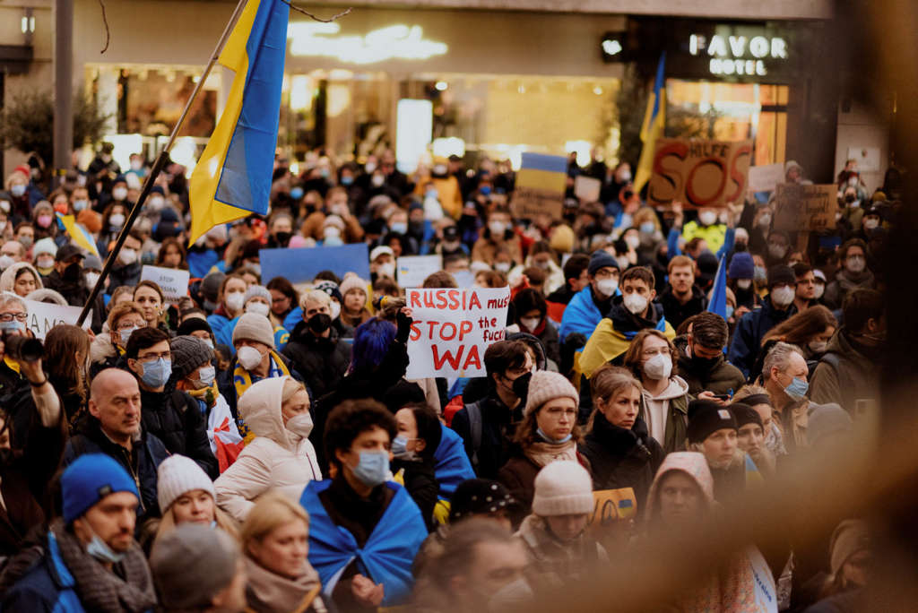 Duesseldorf Demo Ukraine 24.02.2022 Schadowplatz photo Jan Breitmeier 37