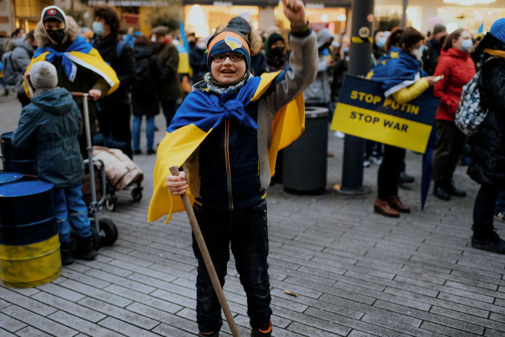 Duesseldorf Demo Ukraine 24.02.2022 Schadowplatz photo Jan Breitmeier 43