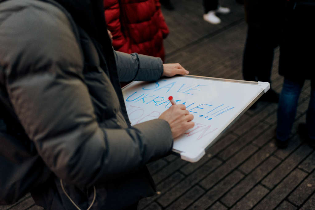 Duesseldorf Demo Ukraine 24.02.2022 Schadowplatz photo Jan Breitmeier 46